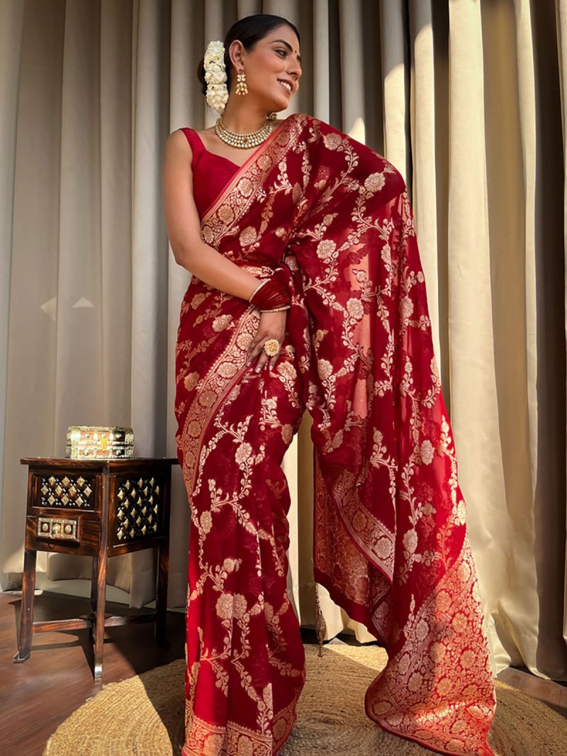 KT 119 Banarasi Soft Silk Jacquard Saree